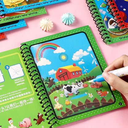 Reusable™️ 8 pages Magic Water Painting & Drawing Board Book + Doodle pen
