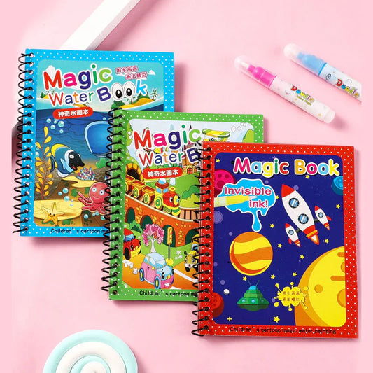 Reusable™️ 8 pages Magic Water Painting & Drawing Board Book + Doodle pen