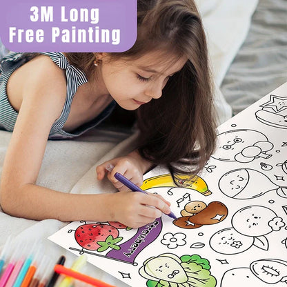 Kid's Drawing Roll Paper 3 Meter with free Color Marker